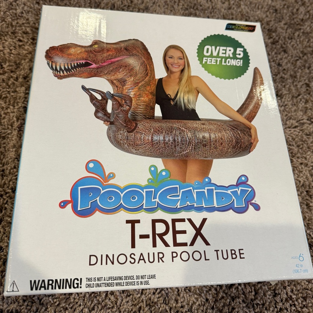 PoolCandy T-Rex Large Dinosaur Pool Tube - New in box!